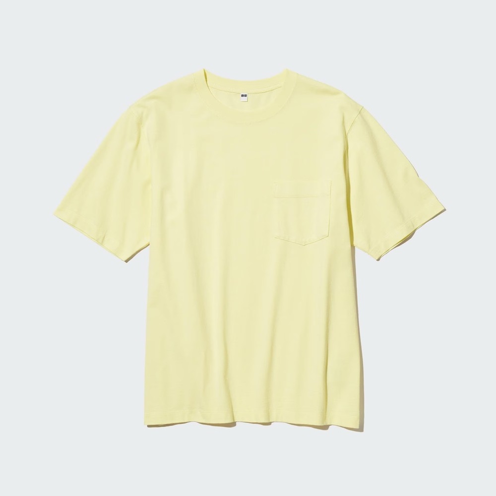 Uniqlo Yellow Oversized Pocket Crew Neck Half Sleeve T-Shirt XS